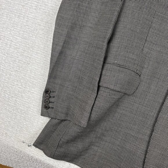 Canali Italy Blue Label Super 130 White / Black Abstract AOP Two Button Suit 54L - Picture 5 of 16